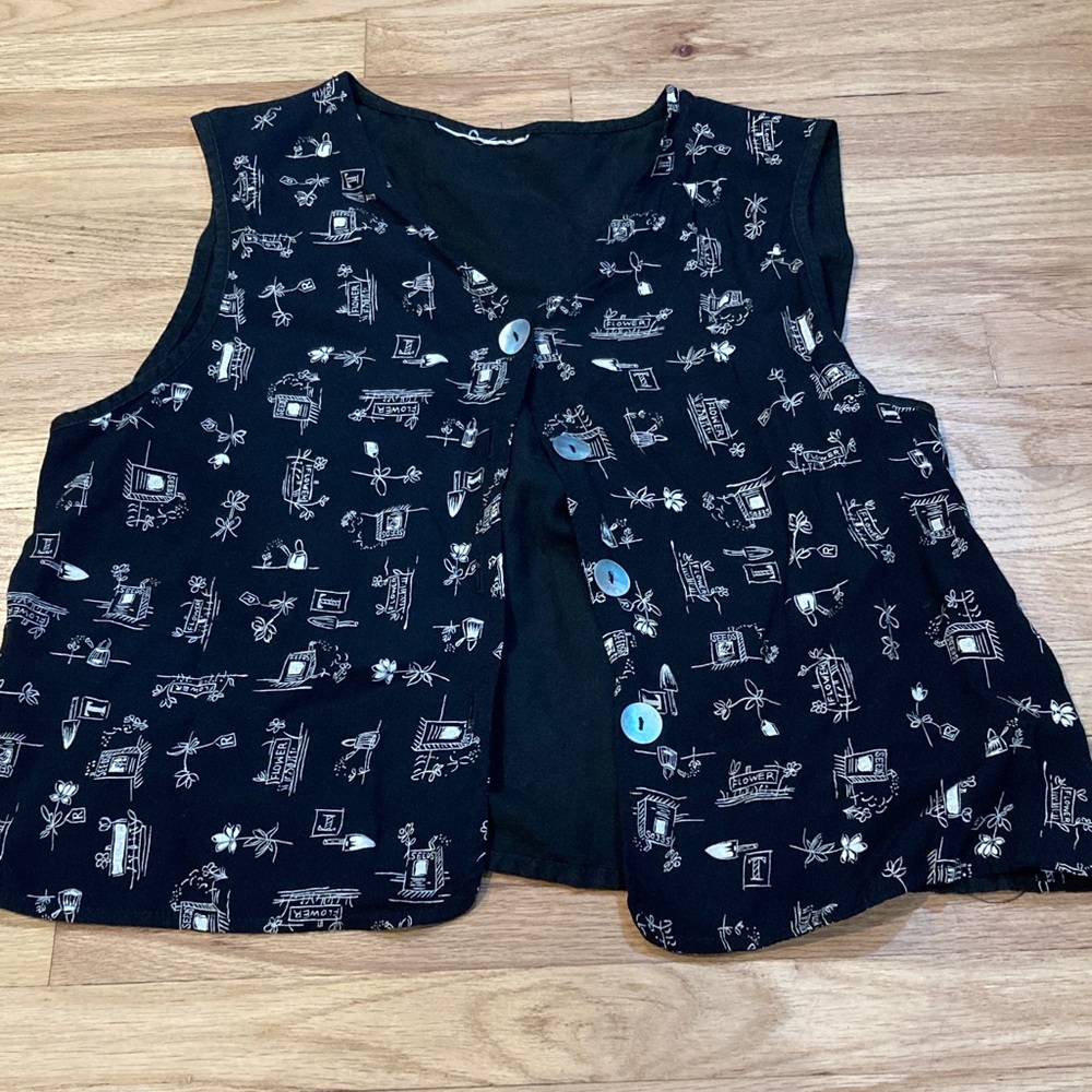 Black and White Patterned Vest